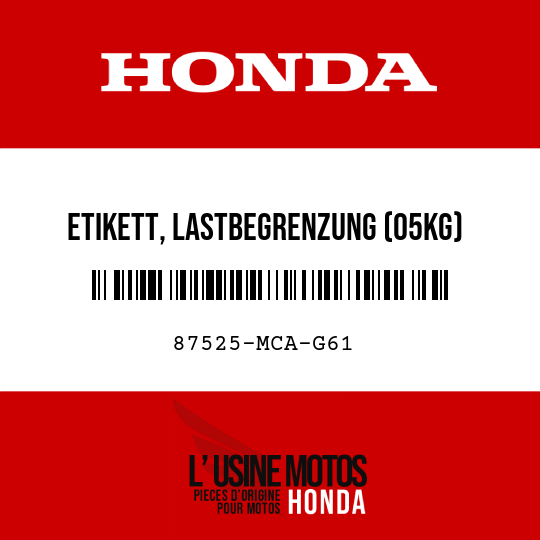 image de 87525-MCA-G61 ETIKETT, LASTBEGRENZUNG (05KG) (BILDSYMBOL)