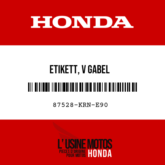 image de 87528-KRN-E90 ETIKETT, V GABEL