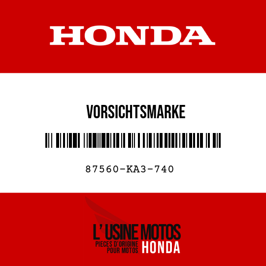 image de 87560-KA3-740 VORSICHTSMARKE