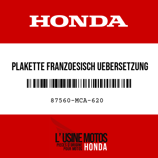 image de 87560-MCA-620 PLAKETTE FRANZOESISCH UEBERSETZUNG