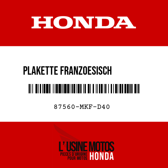image de 87560-MKF-D40 PLAKETTE FRANZOESISCH UEBERSETZUNG