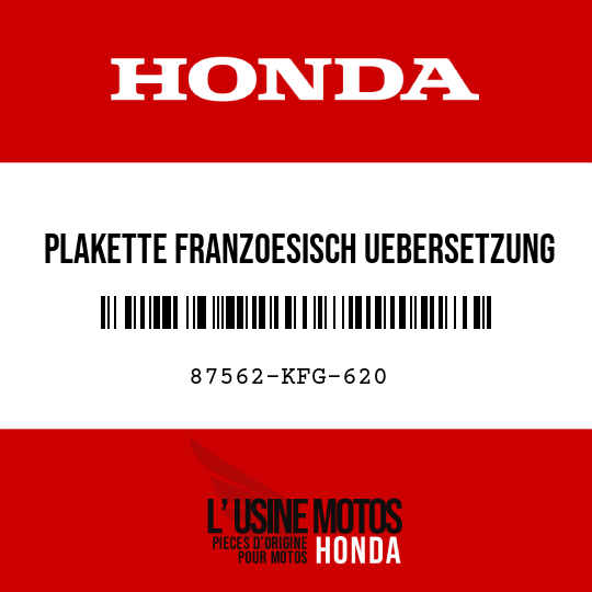 image de 87562-KFG-620 PLAKETTE FRANZOESISCH UEBERSETZUNG