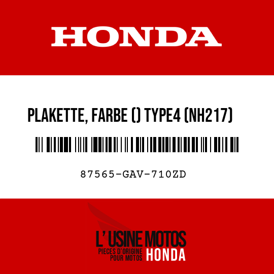 image de 87565-GAV-710ZD PLAKETTE, FARBE () TYPE4 (NH217)