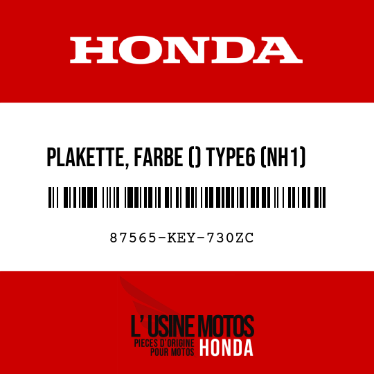 image de 87565-KEY-730ZC PLAKETTE, FARBE () TYPE6 (NH1)