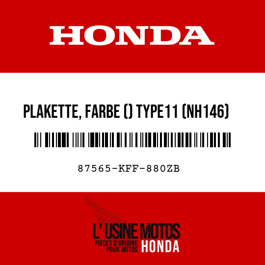 image de 87565-KFF-880ZB PLAKETTE, FARBE () TYPE11 (NH146)