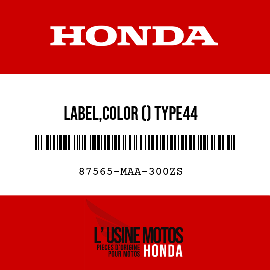 image de 87565-MAA-300ZS LABEL,COLOR () TYPE44