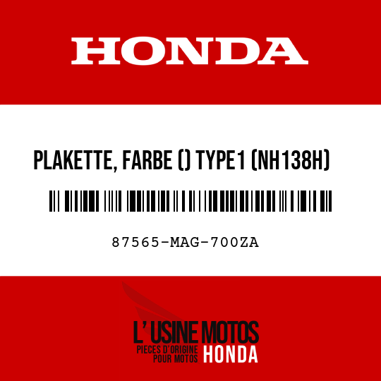 image de 87565-MAG-700ZA PLAKETTE, FARBE () TYPE1 (NH138H)