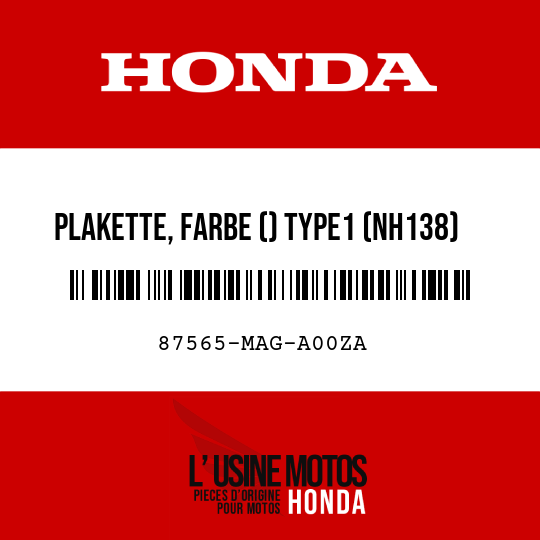 image de 87565-MAG-A00ZA PLAKETTE, FARBE () TYPE1 (NH138)