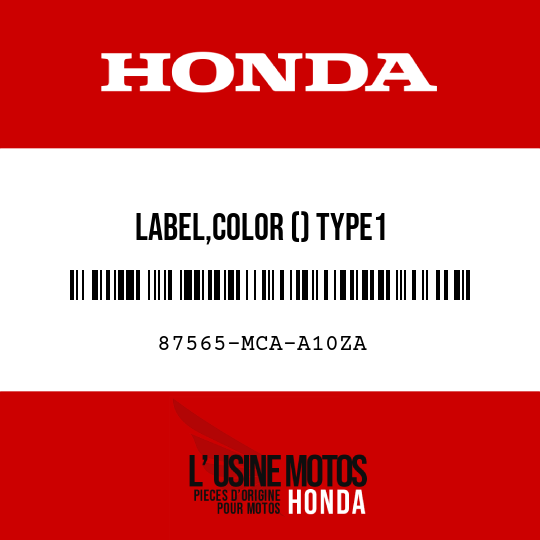 image de 87565-MCA-A10ZA LABEL,COLOR () TYPE1