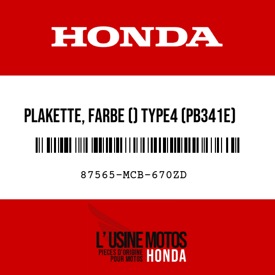 image de 87565-MCB-670ZD PLAKETTE, FARBE () TYPE4 (PB341E)
