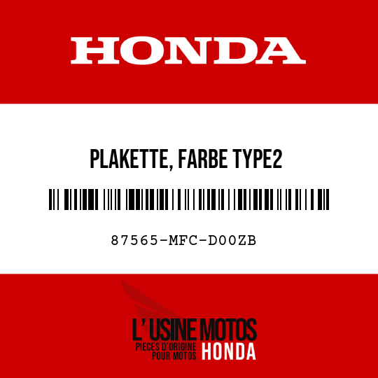 image de 87565-MFC-D00ZB PLAKETTE, FARBE TYPE2