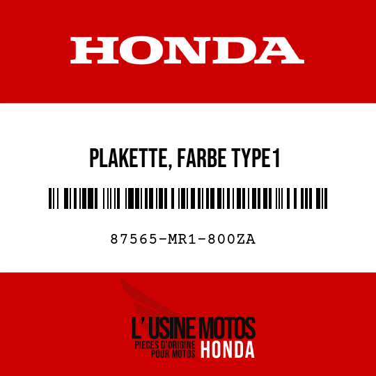 image de 87565-MR1-800ZA PLAKETTE, FARBE TYPE1