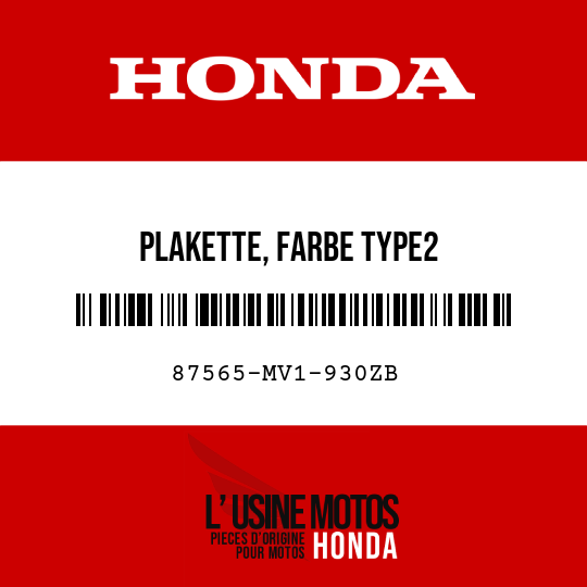 image de 87565-MV1-930ZB PLAKETTE, FARBE TYPE2