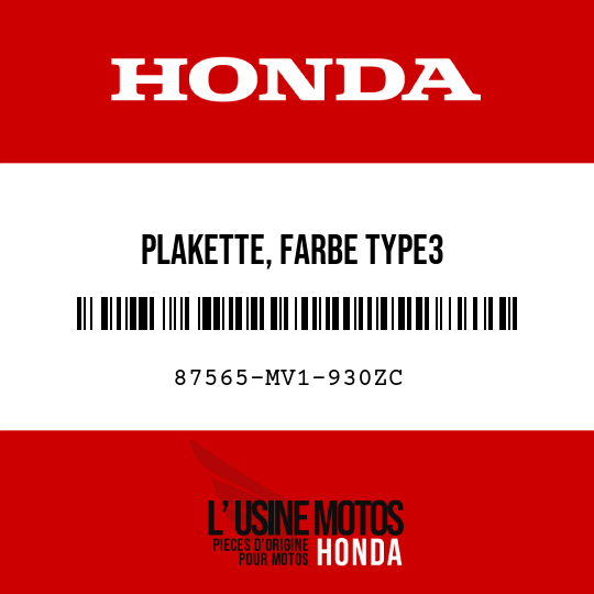 image de 87565-MV1-930ZC PLAKETTE, FARBE TYPE3
