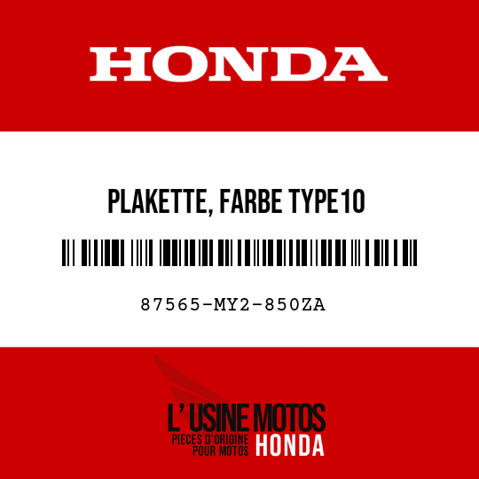image de 87565-MY2-850ZA PLAKETTE, FARBE TYPE10