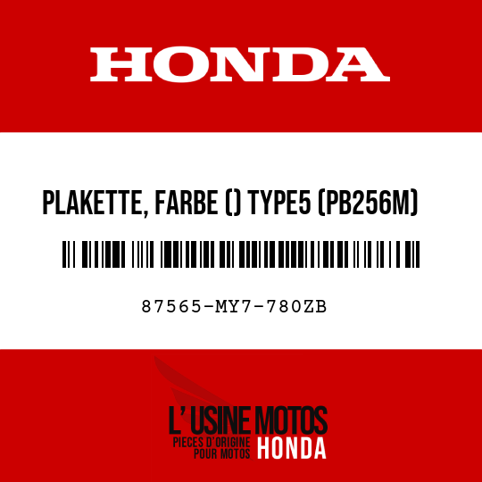 image de 87565-MY7-780ZB PLAKETTE, FARBE () TYPE5 (PB256M)