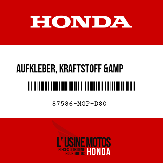 image de 87586-MGP-D80 AUFKLEBER, KRAFTSTOFF &amp       ANTRIEB (BILDSYMBOL)