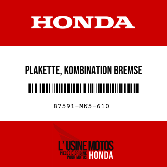 image de 87591-MN5-610 PLAKETTE, KOMBINATION BREMSE WARNUNG