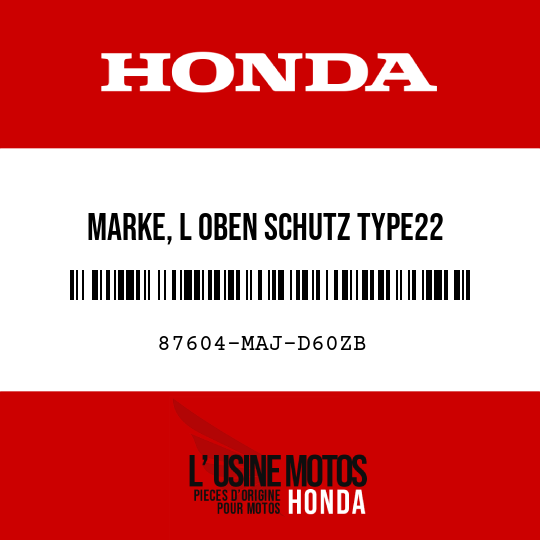 image de 87604-MAJ-D60ZB MARKE, L OBEN SCHUTZ TYPE22 