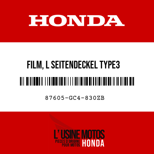 image de 87605-GC4-830ZB FILM, L SEITENDECKEL TYPE3 