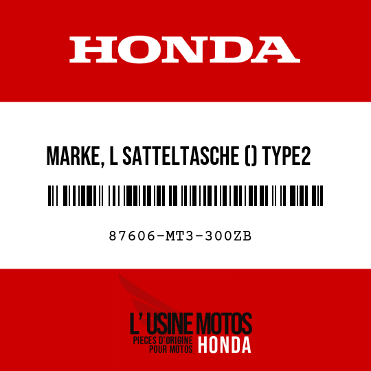 image de 87606-MT3-300ZB MARKE, L SATTELTASCHE () TYPE2