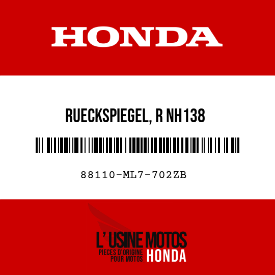 image de 88110-ML7-702ZB RUECKSPIEGEL, R NH138 