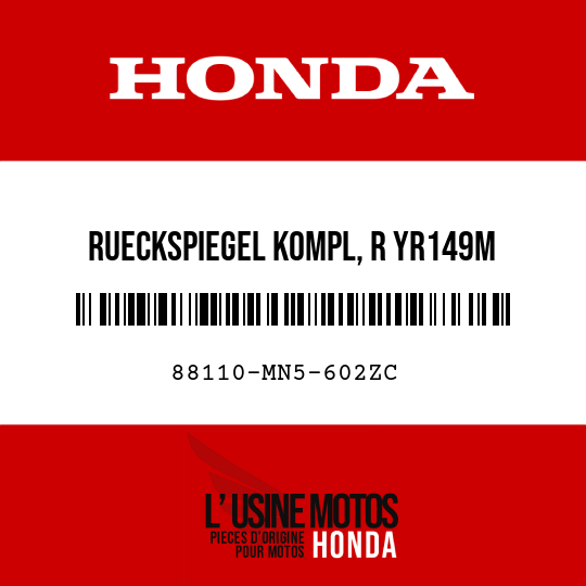 image de 88110-MN5-602ZC RUECKSPIEGEL KOMPL, R YR149M 