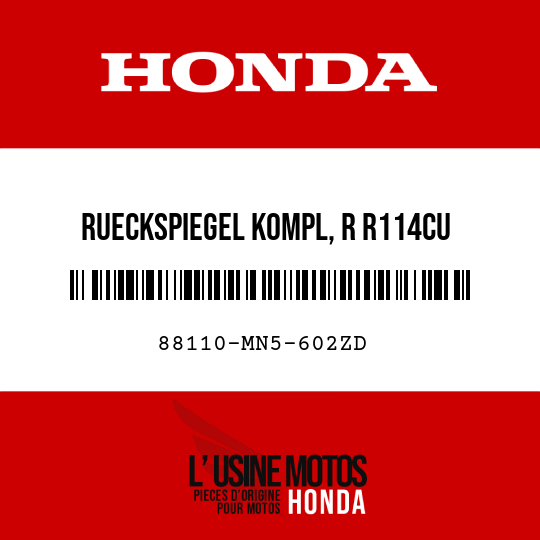 image de 88110-MN5-602ZD RUECKSPIEGEL KOMPL, R R114CU 
