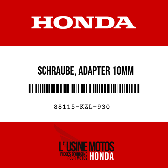 image de 88115-KZL-930 SCHRAUBE, ADAPTER 10MM