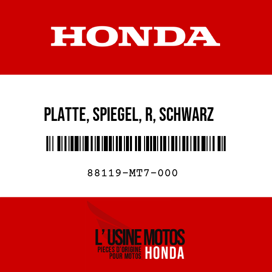 image de 88119-MT7-000 PLATTE, SPIEGEL, R, SCHWARZ
