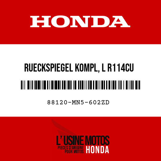 image de 88120-MN5-602ZD RUECKSPIEGEL KOMPL, L R114CU 