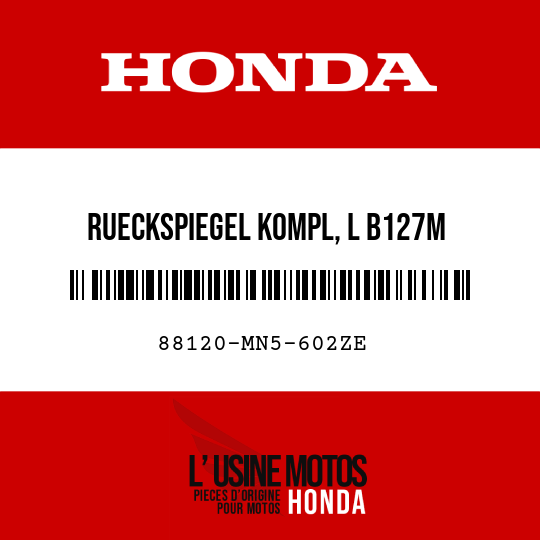 image de 88120-MN5-602ZE RUECKSPIEGEL KOMPL, L B127M 