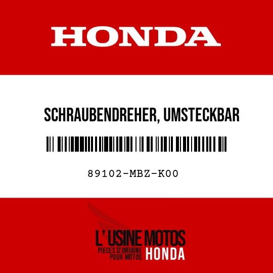 image de 89102-MBZ-K00 SCHRAUBENDREHER, UMSTECKBAR