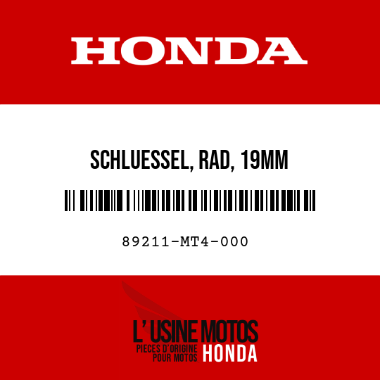 image de 89211-MT4-000 SCHLUESSEL, RAD, 19MM