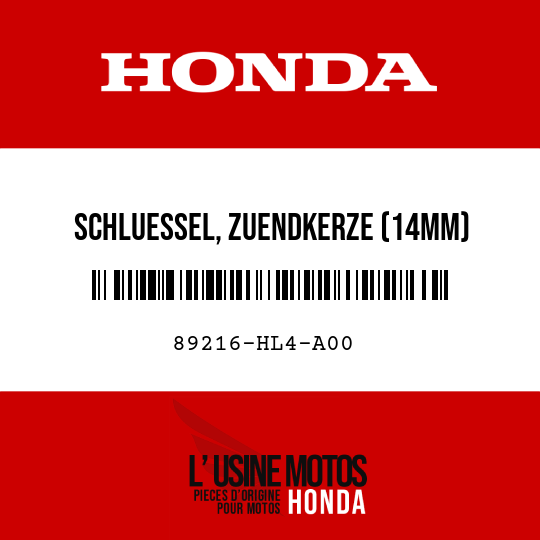 image de 89216-HL4-A00 SCHLUESSEL, ZUENDKERZE (14MM)