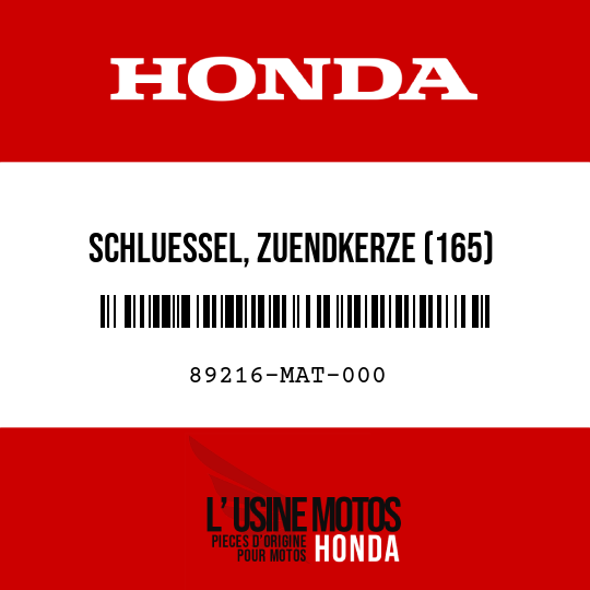 image de 89216-MAT-000 SCHLUESSEL, ZUENDKERZE (165)