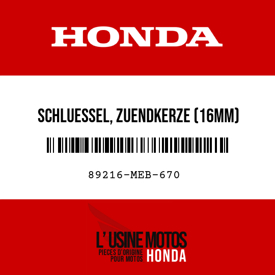 image de 89216-MEB-670 SCHLUESSEL, ZUENDKERZE (16MM)
