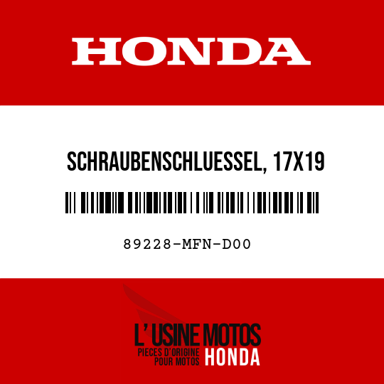 image de 89228-MFN-D00 SCHRAUBENSCHLUESSEL, 17X19