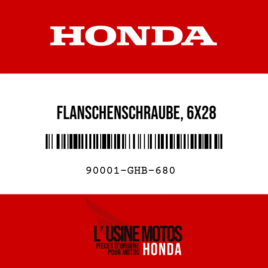 image de 90001-GHB-680 FLANSCHENSCHRAUBE, 6X28