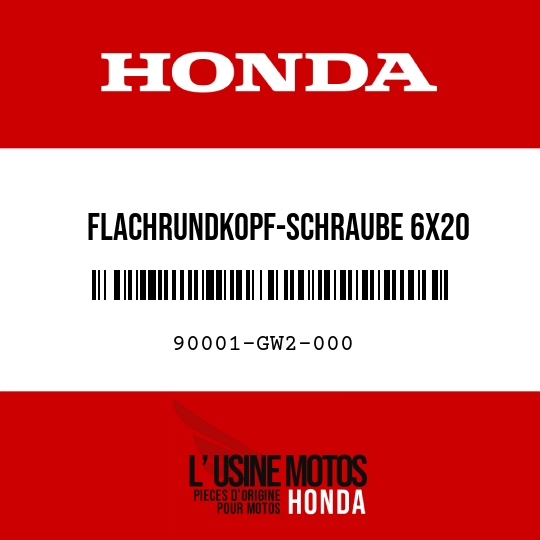 image de 90001-GW2-000 FLACHRUNDKOPF-SCHRAUBE 6X20