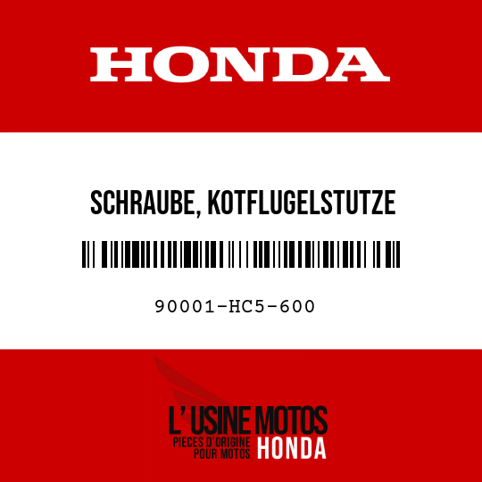 image de 90001-HC5-600 SCHRAUBE, KOTFLUGELSTUTZE