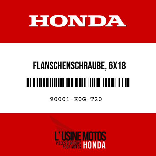 image de 90001-K0G-T20 FLANSCHENSCHRAUBE, 6X18