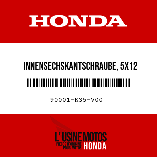 image de 90001-K35-V00 INNENSECHSKANTSCHRAUBE, 5X12