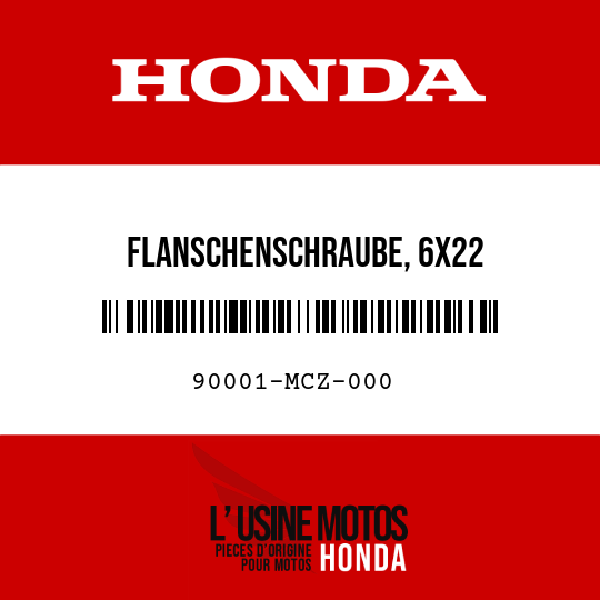 image de 90001-MCZ-000 FLANSCHENSCHRAUBE, 6X22
