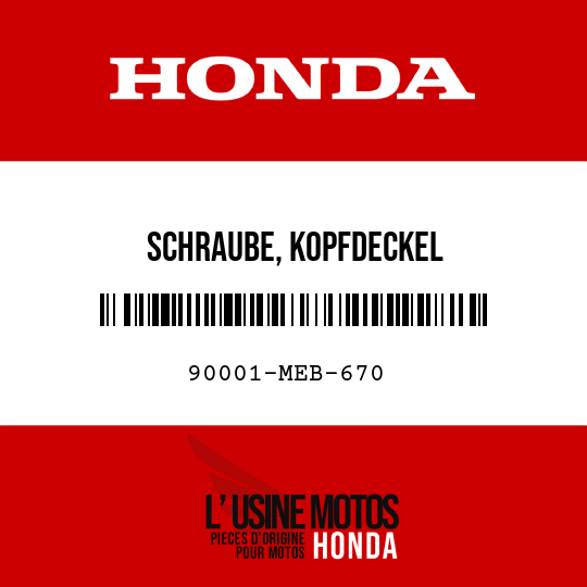 image de 90001-MEB-670 SCHRAUBE, KOPFDECKEL