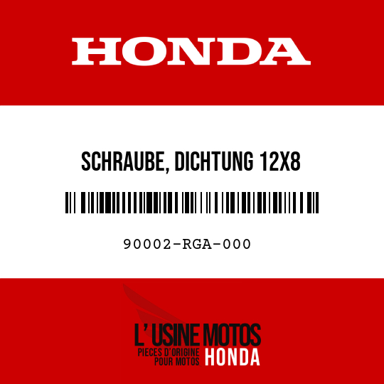 image de 90002-RGA-000 SCHRAUBE, DICHTUNG 12X8