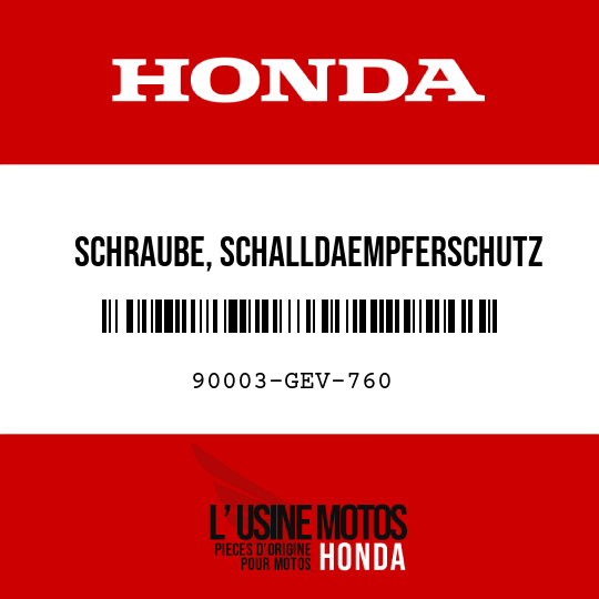 image de 90003-GEV-760 SCHRAUBE, SCHALLDAEMPFERSCHUTZ