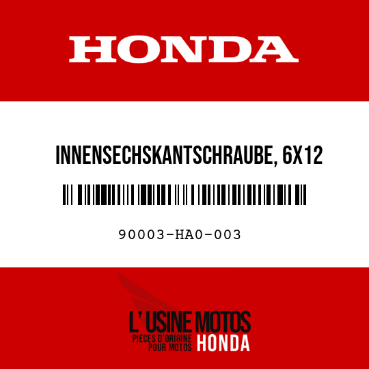 image de 90003-HA0-003 INNENSECHSKANTSCHRAUBE, 6X12