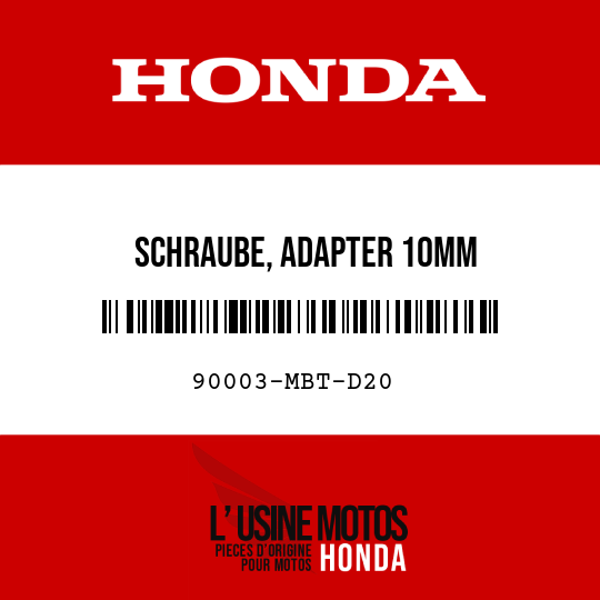 image de 90003-MBT-D20 SCHRAUBE, ADAPTER 10MM