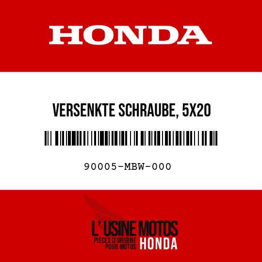 image de 90005-MBW-000 VERSENKTE SCHRAUBE, 5X20